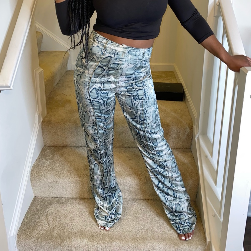 High waisted snakeskin pants!